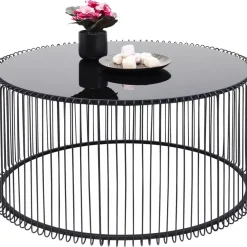 Tische-KARE Design Couchtisch Wire Uno Schwarz O80Cm