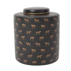 Vasen-KARE Design Deckelvase Leoparden