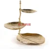 Geschirr & Tischaccessoires-KARE Design Deko Etagere Leaf Gold