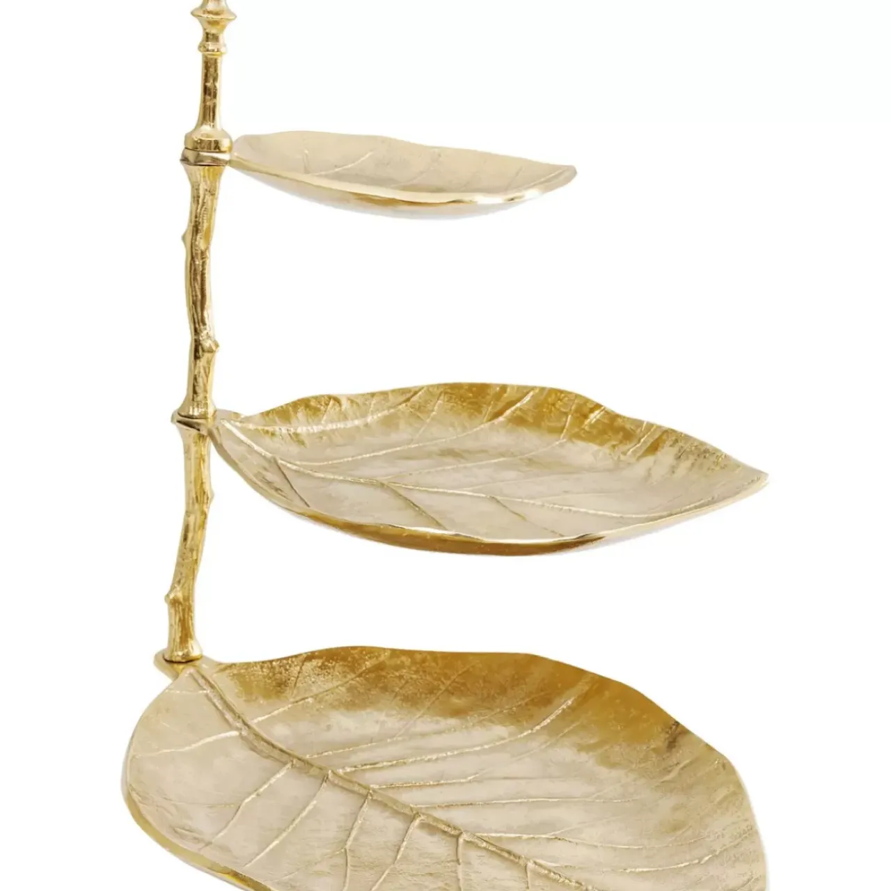 Geschirr & Tischaccessoires-KARE Design Deko Etagere Leaf Gold