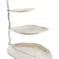 Geschirr & Tischaccessoires-KARE Design Deko Etagere Leaf Silber