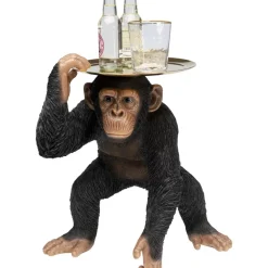 Deko & Geschenkartikel-KARE Design Deko Figur Butler Playing Chimp Schwarz 52Cm