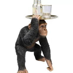 Deko & Geschenkartikel-KARE Design Deko Figur Butler Playing Chimp Schwarz 52Cm