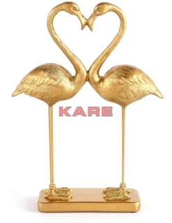 Deko & Geschenkartikel-KARE Design Deko Figur Flamingo Love Gold 39Cm