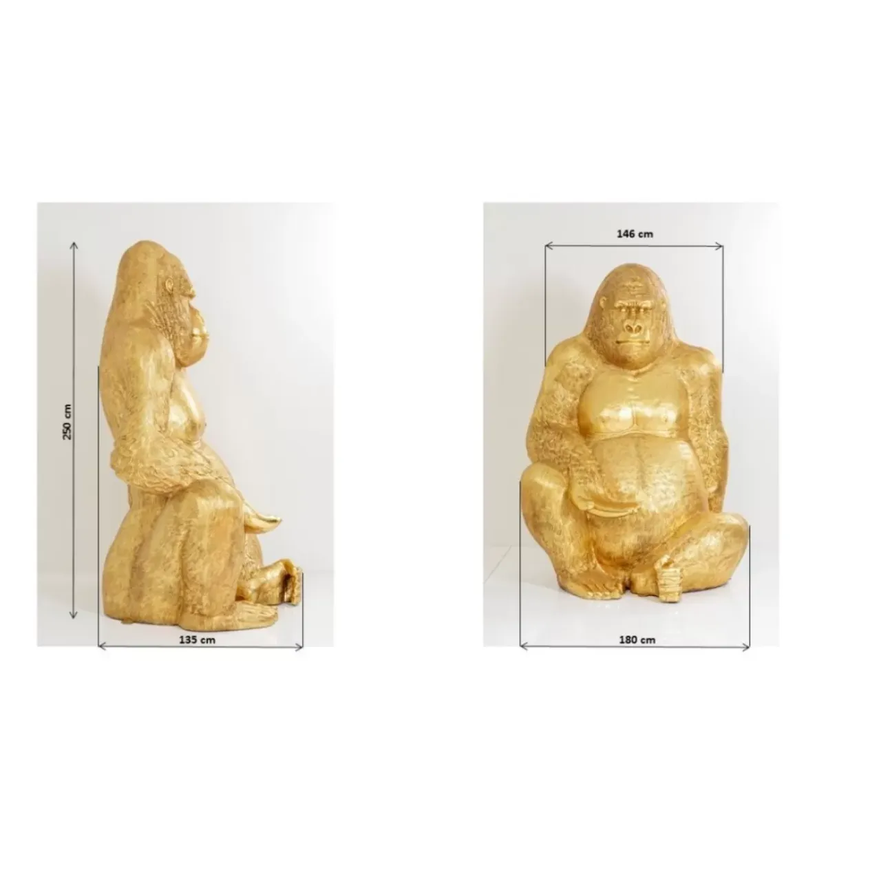 Deko & Geschenkartikel-KARE Design Deko Figur Gorilla Gold Xxl 249