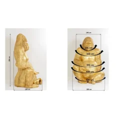 Deko & Geschenkartikel-KARE Design Deko Figur Gorilla Gold Xxl 249