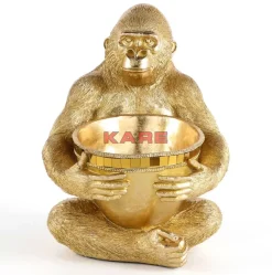 Deko & Geschenkartikel-KARE Design Deko Figur Gorilla Holding Bowl Gold