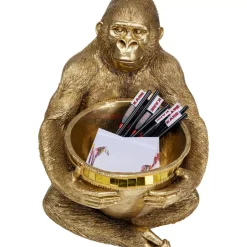 Deko & Geschenkartikel-KARE Design Deko Figur Gorilla Holding Bowl Gold