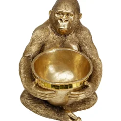 Deko & Geschenkartikel-KARE Design Deko Figur Gorilla Holding Bowl Gold