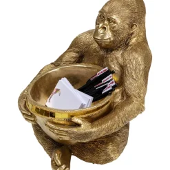 Deko & Geschenkartikel-KARE Design Deko Figur Gorilla Holding Bowl Gold