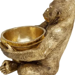 Deko & Geschenkartikel-KARE Design Deko Figur Gorilla Holding Bowl Gold
