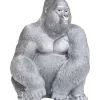 Deko & Geschenkartikel-KARE Design Deko Figur Monkey Gorilla Side Xl Silber Matt