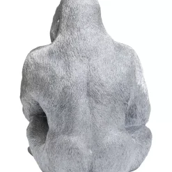 Deko & Geschenkartikel-KARE Design Deko Figur Monkey Gorilla Side Xl Silber Matt