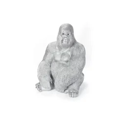Deko & Geschenkartikel-KARE Design Deko Figur Monkey Gorilla Side Xl Silber Matt