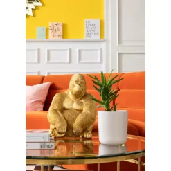 Deko & Geschenkartikel-KARE Design Deko Figur Monkey Gorilla Side Medium Gold
