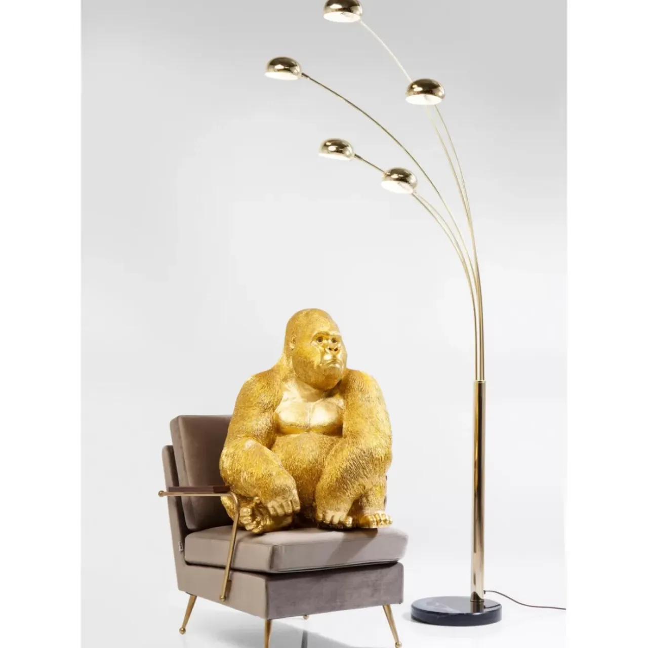 Deko & Geschenkartikel-KARE Design Deko Figur Monkey Gorilla Side Xl Gold