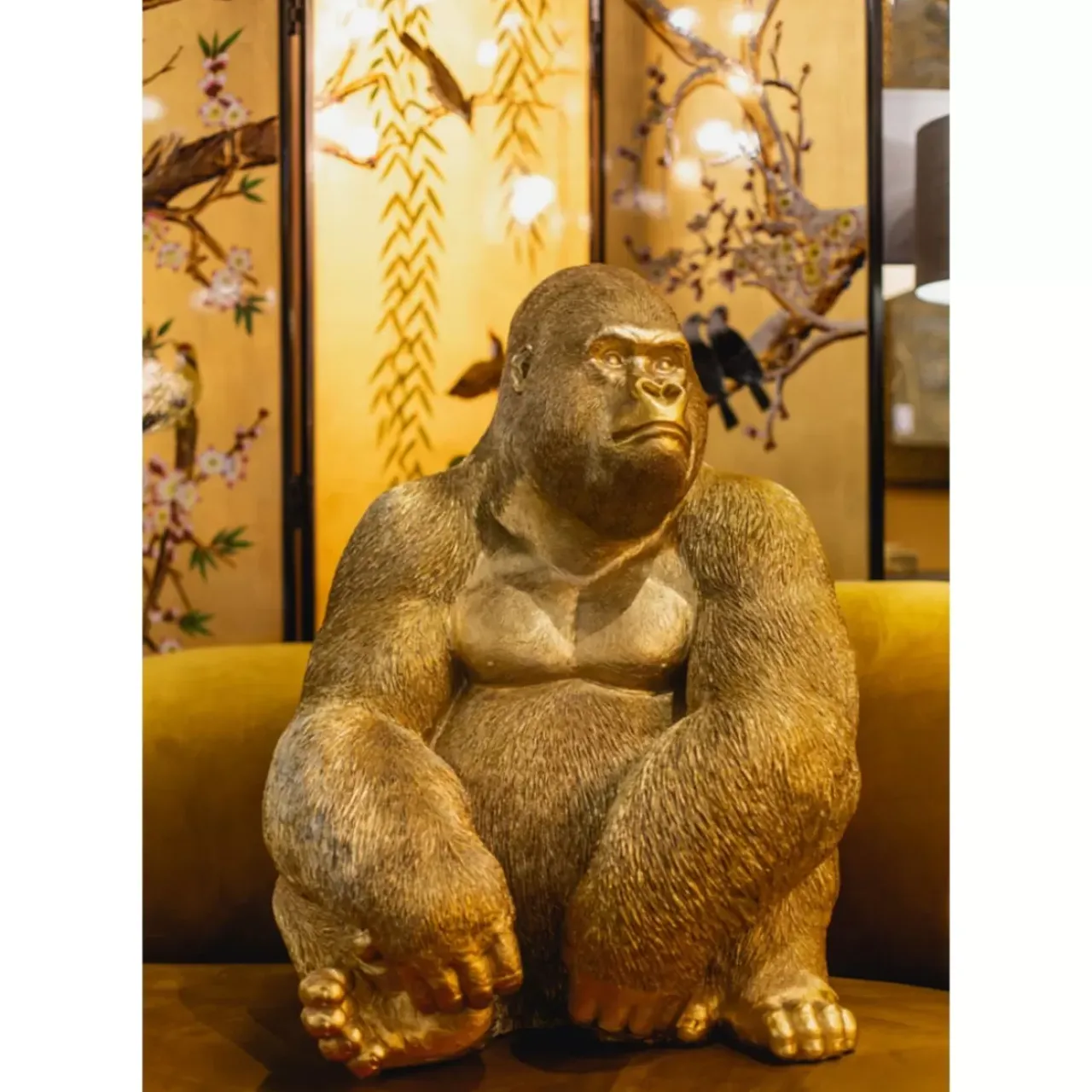 Deko & Geschenkartikel-KARE Design Deko Figur Monkey Gorilla Side Xl Gold