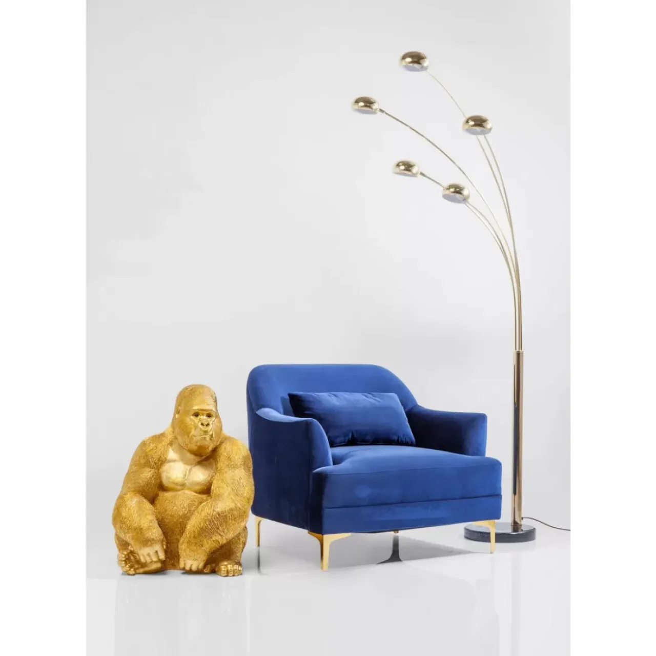 Deko & Geschenkartikel-KARE Design Deko Figur Monkey Gorilla Side Xl Gold