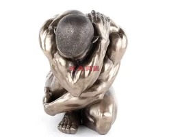 Deko & Geschenkartikel-KARE Design Deko Figur Nude Man Hug Bronze 54Cm