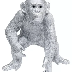 Deko & Geschenkartikel-KARE Design Deko Figur Playing Ape Silber 50