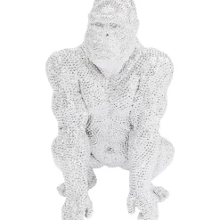 Deko & Geschenkartikel-KARE Design Deko Figur Shiny Gorilla Silber 80Cm