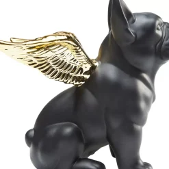 Deko & Geschenkartikel-KARE Design Deko Figur Sitting Angel Dog Gold-Schwarz
