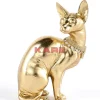Deko & Geschenkartikel-KARE Design Deko Figur Sitting Cat Audrey Gold 27Cm