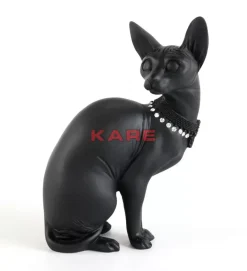 Deko & Geschenkartikel-KARE Design Deko Figur Sitting Cat Audrey Schwarz 27Cm