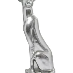 Deko & Geschenkartikel-KARE Design Deko Figur Sitting Leopard Silber 150Cm
