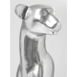 Deko & Geschenkartikel-KARE Design Deko Figur Sitting Leopard Silber 150Cm