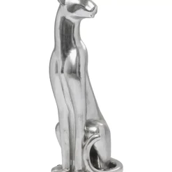 Deko & Geschenkartikel-KARE Design Deko Figur Sitting Leopard Silber 150Cm