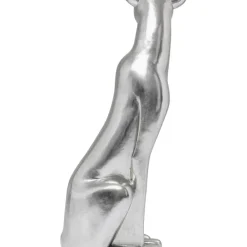 Deko & Geschenkartikel-KARE Design Deko Figur Sitting Leopard Silber 150Cm