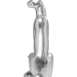 Deko & Geschenkartikel-KARE Design Deko Figur Sitting Leopard Silber 150Cm