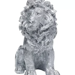 Deko & Geschenkartikel-KARE Design Deko Figur Sitting Lion Silber 42Cm