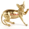 Deko & Geschenkartikel-KARE Design Deko Figur Standing Cat Audrey Gold 29Cm