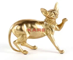 Deko & Geschenkartikel-KARE Design Deko Figur Standing Cat Audrey Gold 29Cm