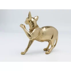 Deko & Geschenkartikel-KARE Design Deko Figur Standing Cat Audrey Gold 29Cm