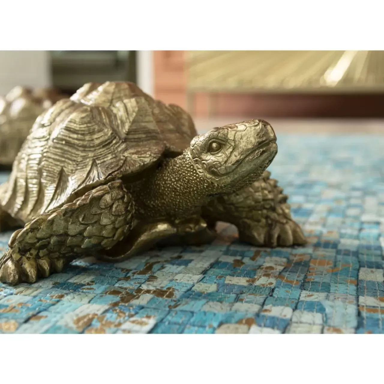 Deko & Geschenkartikel-KARE Design Deko Figur Turtle Gold Klein