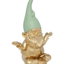 Deko & Geschenkartikel-KARE Design Deko Figur Zwerg Meditation Gold Grun 19Cm