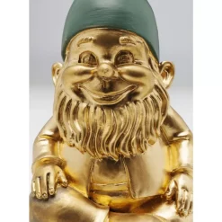 Deko & Geschenkartikel-KARE Design Deko Figur Zwerg Sitting Gold Grun 19Cm