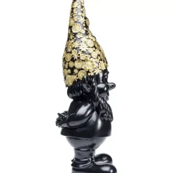Deko & Geschenkartikel-KARE Design Deko Figur Zwerg Standing Schwarz Gold 61Cm
