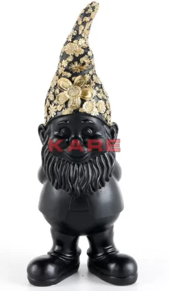 Deko & Geschenkartikel-KARE Design Deko Figur Zwerg Standing Schwarz Gold 30Cm