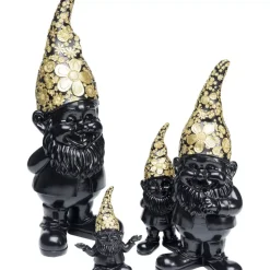 Deko & Geschenkartikel-KARE Design Deko Figur Zwerg Standing Schwarz Gold 30Cm