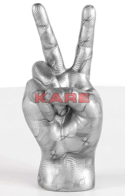 Deko & Geschenkartikel-KARE Design Deko Hand Victory Grau