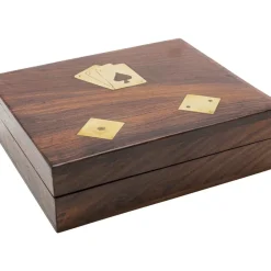 Deko & Geschenkartikel-KARE Design Deko Karten Box Gamble Wood (7/Tlg.)