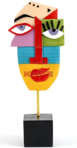 Deko & Geschenkartikel-KARE Design Deko Objekt Abstract Face Multicolour 52Cm