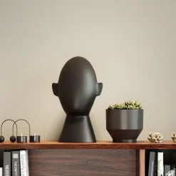 Deko & Geschenkartikel-KARE Design Deko Objekt Abstract Face Schwarz 34Cm