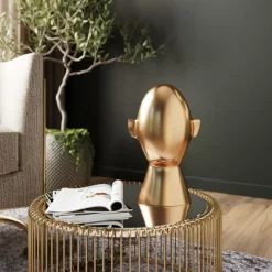 Deko & Geschenkartikel-KARE Design Deko Objekt Abstract Face Gold 28Cm