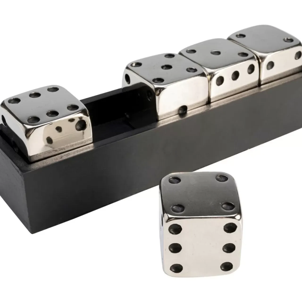 Sonstiges & Zubehör Accessoires-KARE Design Deko Objekt Dices Silber 20X6Cm