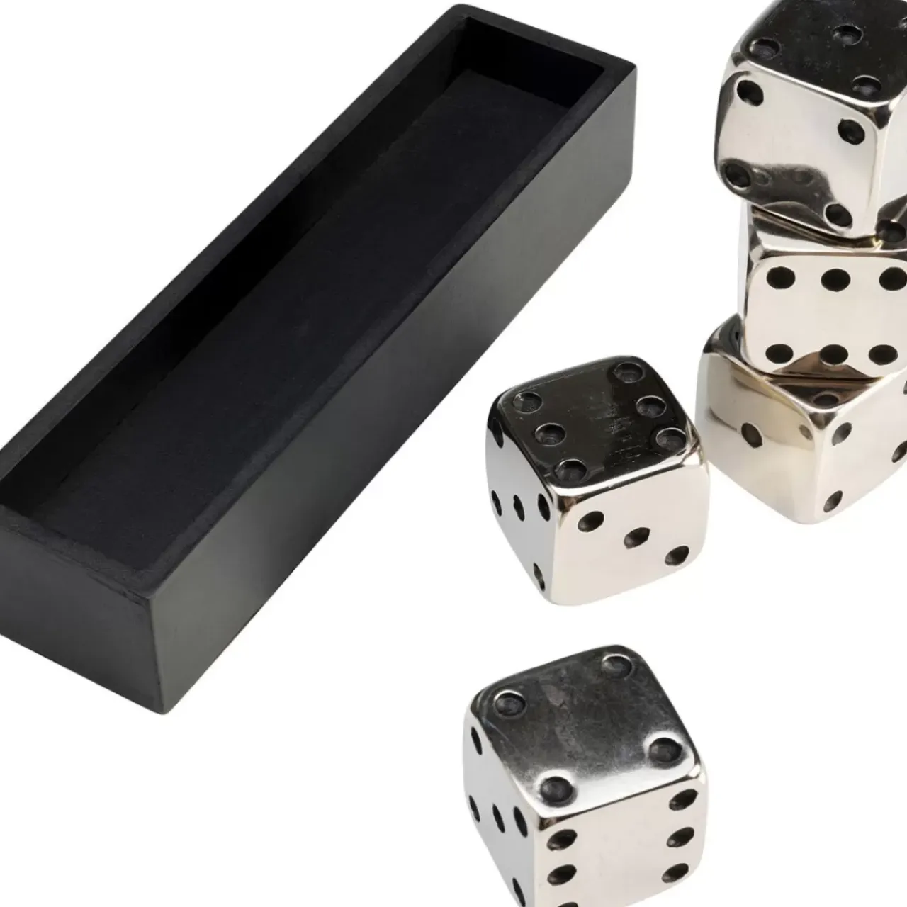 Sonstiges & Zubehör Accessoires-KARE Design Deko Objekt Dices Silber 20X6Cm